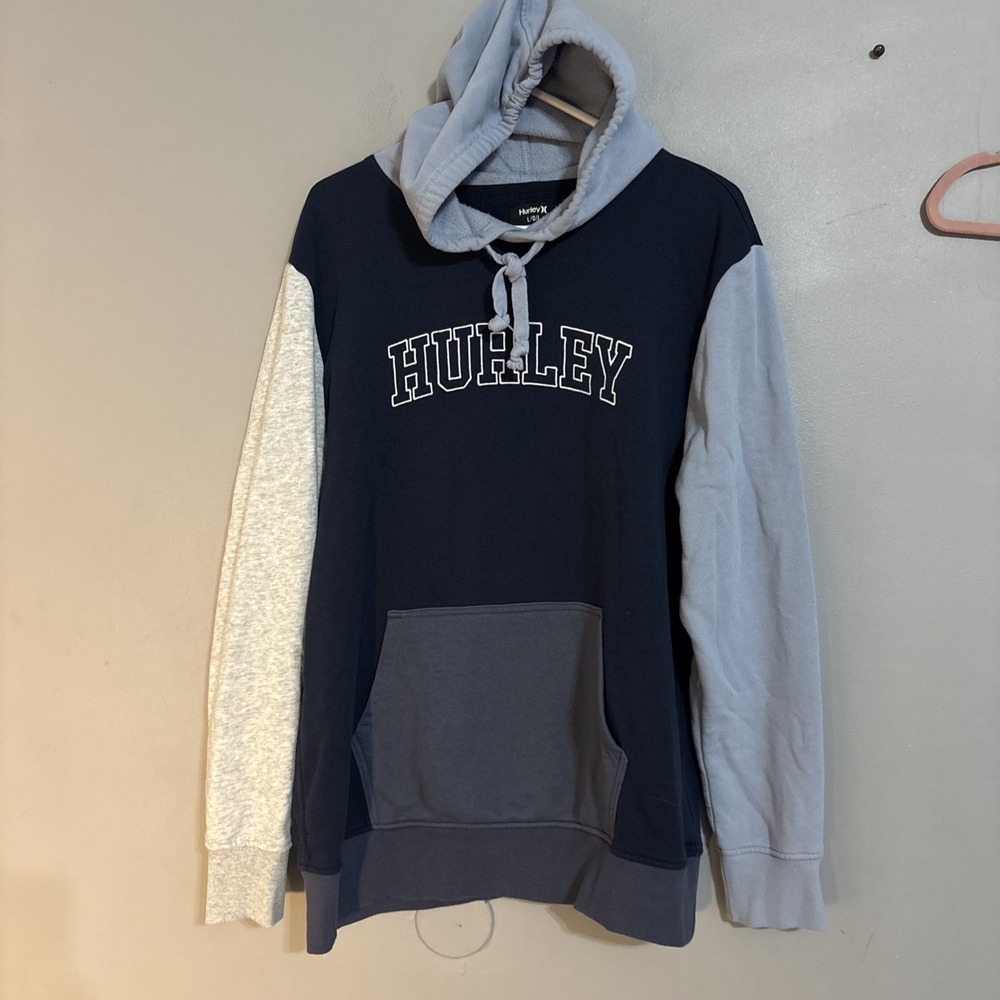 Hurley men's size L hooded fleece lined long sleeves pullover